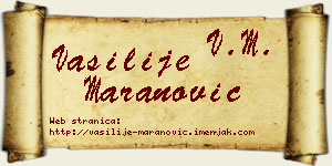 Vasilije Maranović vizit kartica